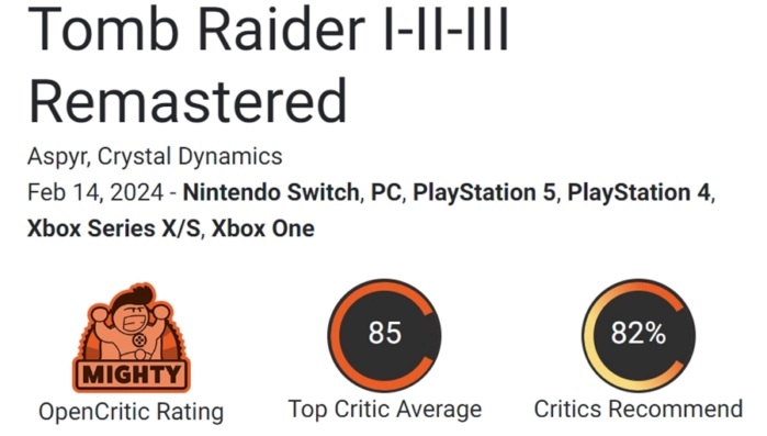 Tomb Raider OpenCritic